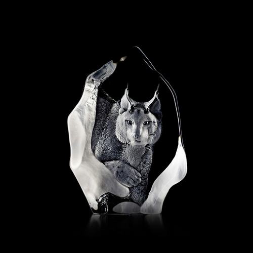 Mats Jonasson 山猫のクリスタル彫像 Mats Jonasson® Cats & Dogs - Crystal-Fox Gallery