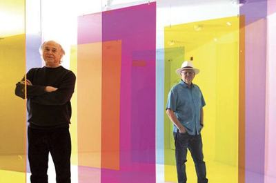 Image of Image about Two artists explore the role of color separately, but show their work together