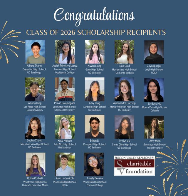 Image about Silicon Valley REALTORS&reg; Charitable Foundation Awards Scholarships to 18 Local Students