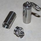 Aluminum Key Ring Pill Box 1 1/8 Inches Long