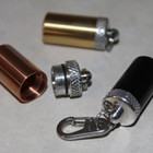 Metal Key Ring Pill Box 7/8 Inch Long