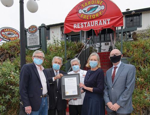 Image about Monterey County Board of Supervisors Mary Adams and John Phillips Present Proclamation to Ted Balestreri, Bert Cutino, and Randy Venard in Recognition of Receiving the "Safe Travels" Stamp from the World Travel & Tourism Council