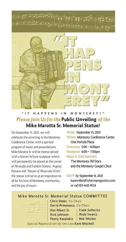 Image about Public Unveiling of the Mike Marotta Sr. Memorial Statue
