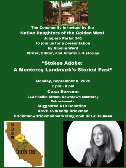 Image about NDGW: Stokes Adobe: A Monterey Landmark's Storied Past - Lecture by Amelia Ward