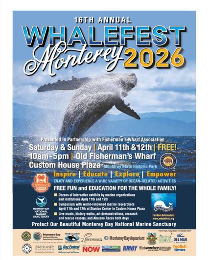 Image about 16th Annual Whalefest Monterey Set for April 11&ndash;12, 2026 including a Two-Day Symposium and much more!