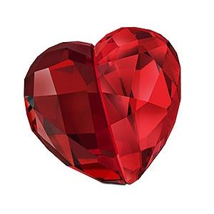 Swarovski Love Heart, Light Siam, Small
