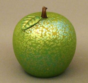 Venetian Green Apple Glass Paperweight by Orient and Flume