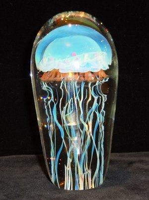 Blue Moon Glass Jellyfish Sculpture by Richard Satava