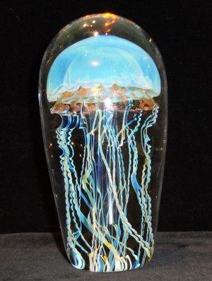 Blue Moon Glass Jellyfish Sculpture by Richard Satava