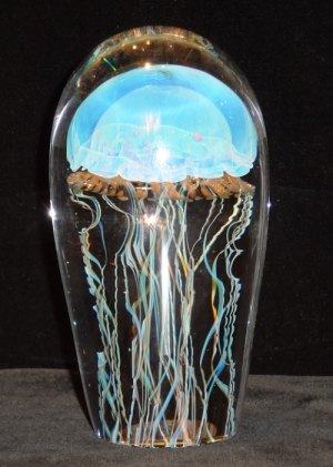 Blue Moon Glass Jellyfish Sculpture by Richard Satava