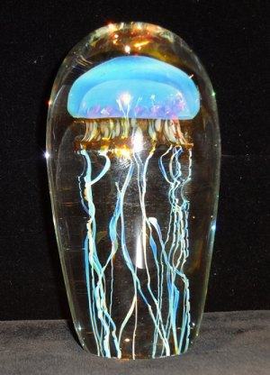 Blue Moon Glass Jellyfish Sculpture by Satava