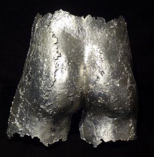 Male Rear Buttocks Pewter Wall Sculpture