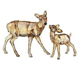 Swarovski Golden Shadow Doe and Fawn Set