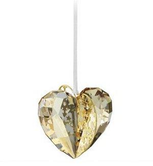 Swarovski Crystal Golden Shadow Heart Ornament