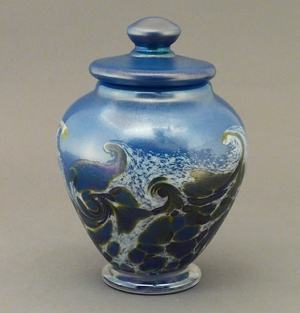 Ocean Wave Glass Keepsake Jar by Orient and Flume