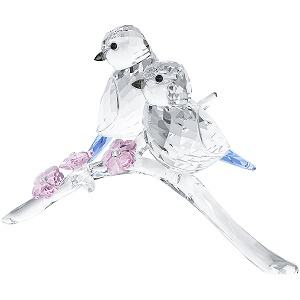Swarovski Crystal Blue Pair of Blue Chickadees