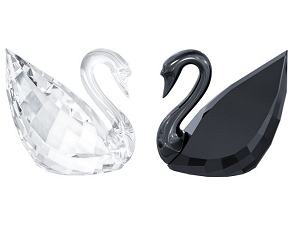 Swarovski Clear and Jet Swan RETIRING SW