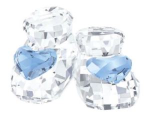 Swarovski Crystal Baby Shoes, Blue -