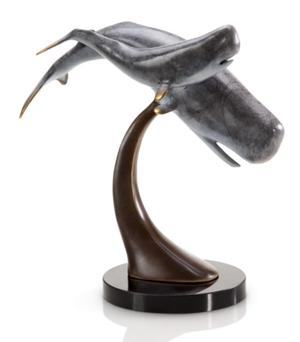 Cachalot Whale and Calf on Ribbon