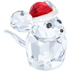 Swarovski Christmas Mouse with Pearl on Hat