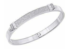 Swarovski Distinct Narrow Bangle, M in Rhodium sale