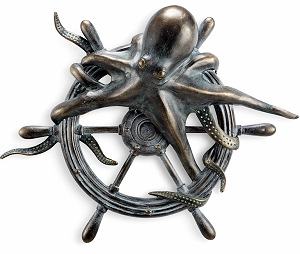 Octopus and ships wheel wall plaque  NEW