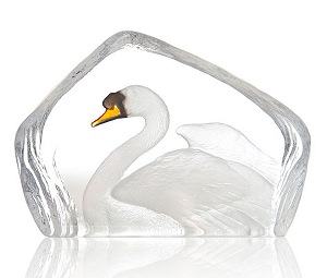 Mats Jonasson Crystal Painted Swan Sculpture 34269