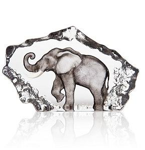 Mats Jonasson Crystal Hand Painted Elephant 34275