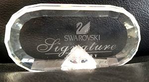 Swarovski Signature Jewelry Crystal Dealer Plaque