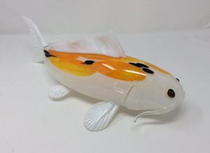 Orange Koi Fish glass sculpture