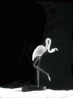 Flamingo Bent Glass Sculpture - Special order