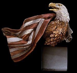 Symbols of Honor-Bronze Bald Eagle Sculpture by Kitty Cantrell