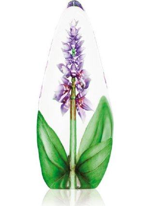 Purple Orchid- Large Etched Glass by Mats Jonasson- MJ 33820