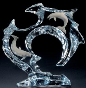 FLOW - Dolphins Sculpture in Lucite