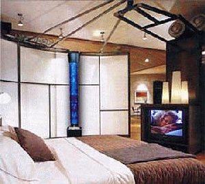 Aqua Light Columns for Bedroom Mood Lighting