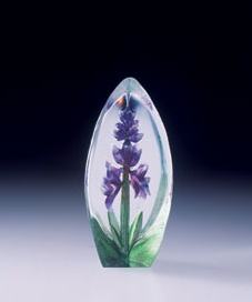 Purple Orchid Flower - Miniature Glass Paperweight- MJ 88154