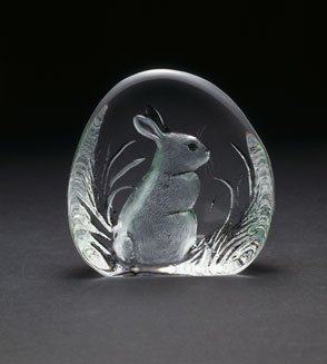 Mats Jonasson Rabbit - Etched Glass MJ 33281