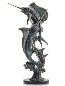 Marlin and Sailfish Sculpture - Grand Slam 30818