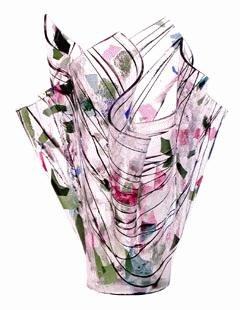 Serviente Glass Confetti Folded Vase, Large