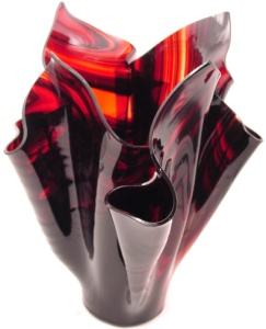 Serviente Glass Red Folded Vase, Large