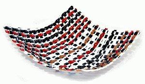 Serviente Glass Woven Airfoil Dish, Multicolor