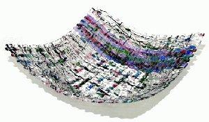 Serviente Glass Woven Airfoil Dish Confetti
