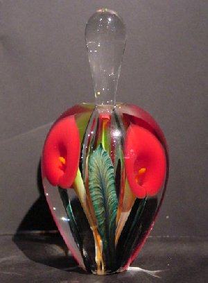 Calla Lily Tall Perfume Bottle, Red