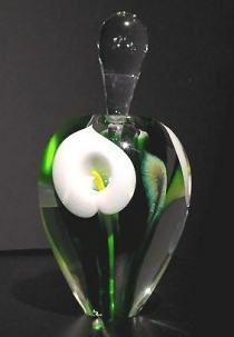 Calla Lily Tall Perfume Bottle, White