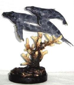 Humpback Whales Sculpture /coral 30988