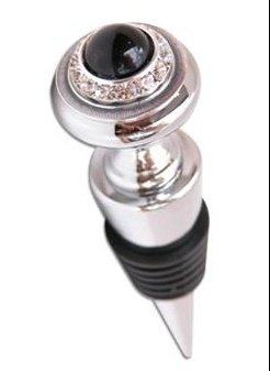 Winestopper -Swarovski Crystals and Black Domed Center