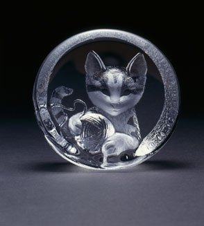 Mats Jonasson Crystal Kitten with Ball of Yarn MJ 33333