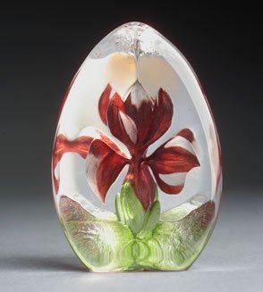 Mats Jonasson Red Iris  - Crystal Flower Etching-MJ 33882