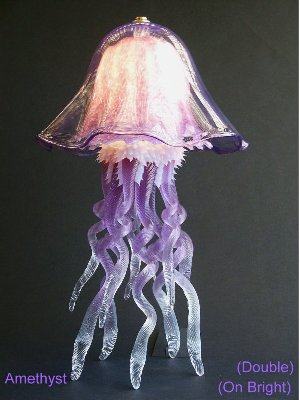 Amethyst Jellyfish Lamp, Double Dome