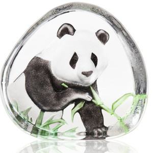 Mats Jonasson Panda Bear Lead Crystal Etching- MJ 33363